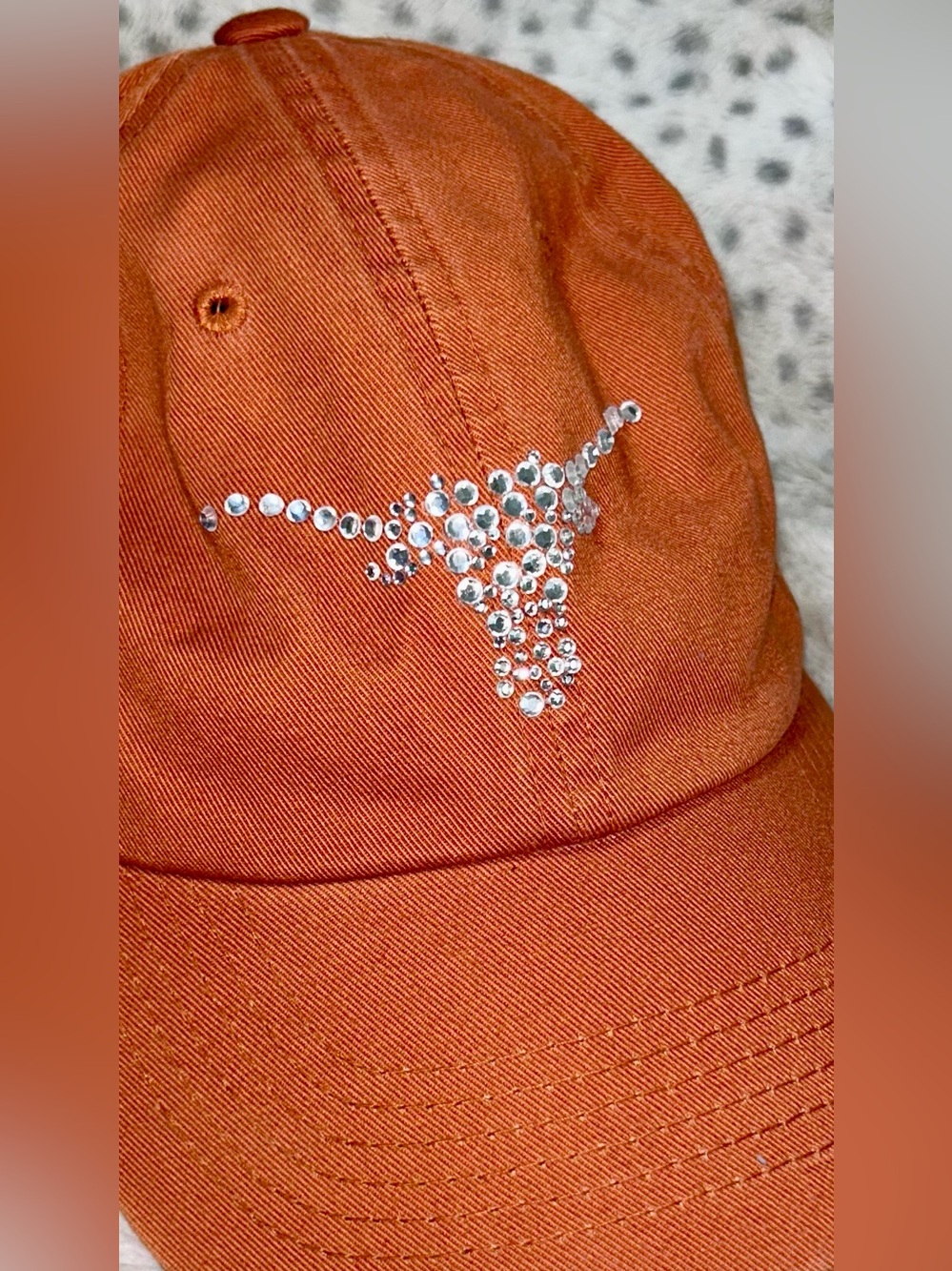 Texas Longhorns Rhinestone Bling  Cap Women’s Adjustable Burnt Orange Hat GUC